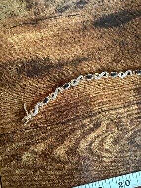 Ross Simons Sterling Silver 2 Tone Rhinestone Bracelet